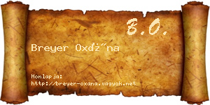 Breyer Oxána névjegykártya